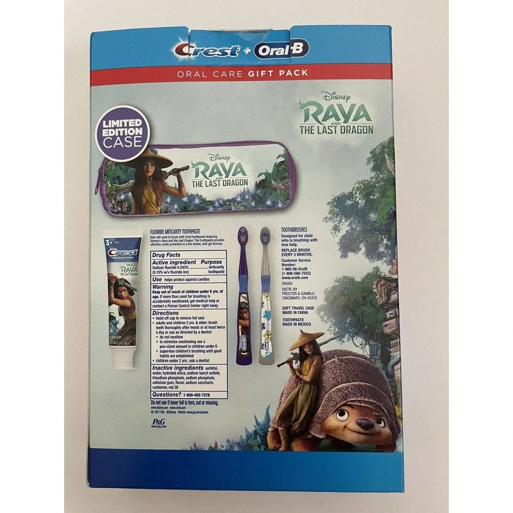 Lot of 2 Crest Oral-B Disney's Raya And The Last Dragon Holiday 4Pc Set Gift Set